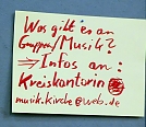 Die Bitte der Kreiskantorin Einzelmusiker und Gruppen aufzulisten (Foto: R. Englert)