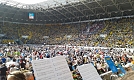 Abschlussgottesdienst im Stadion - es ist rappelvoll! (Foto: MK)