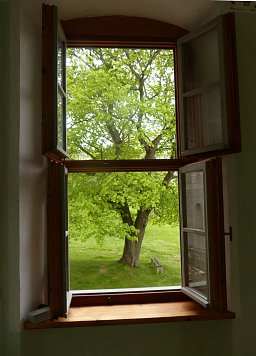 Blick aus dem Pilgerzimmer (Foto: Norbert Patzelt)