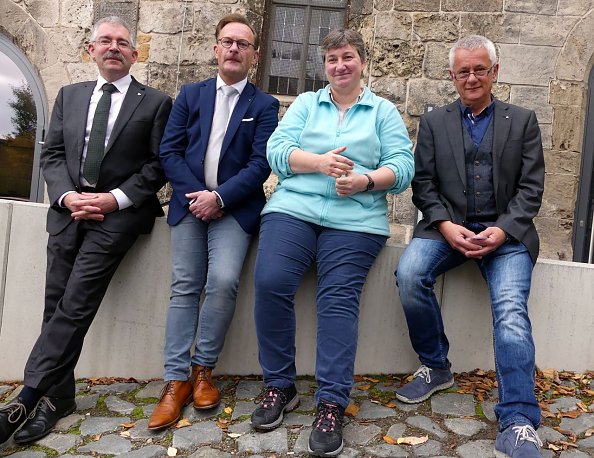 Superintendent Andreas Schwarze, Mühlhäuser Präses Jens Ritter, Superintendentin Bad Frankenhausen-Sondershausen Steffi Wiegleb, Präses Dr. Uwe Krieger (Foto: R. Englert)