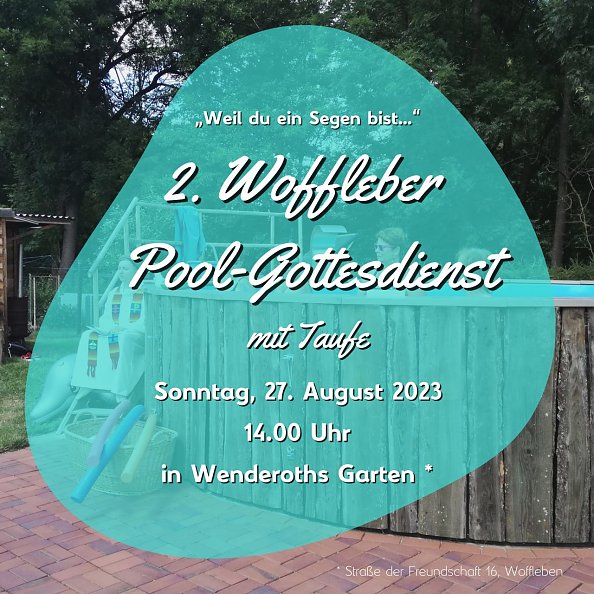 2. Woffleber Pool-Gottesdienst mit Taufe (Foto: Franca Wenderoth mit Canva)