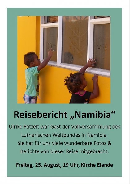 Plakat Namibia in Elende (Foto: Ev. Pfarramt Niedergebra)